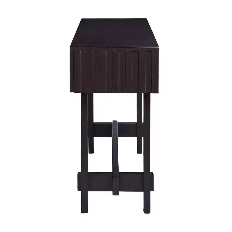 Table console de 52 po avec tiroirs de rangement et pieds en bois massif pour salon et entrée de couloir, expresso
