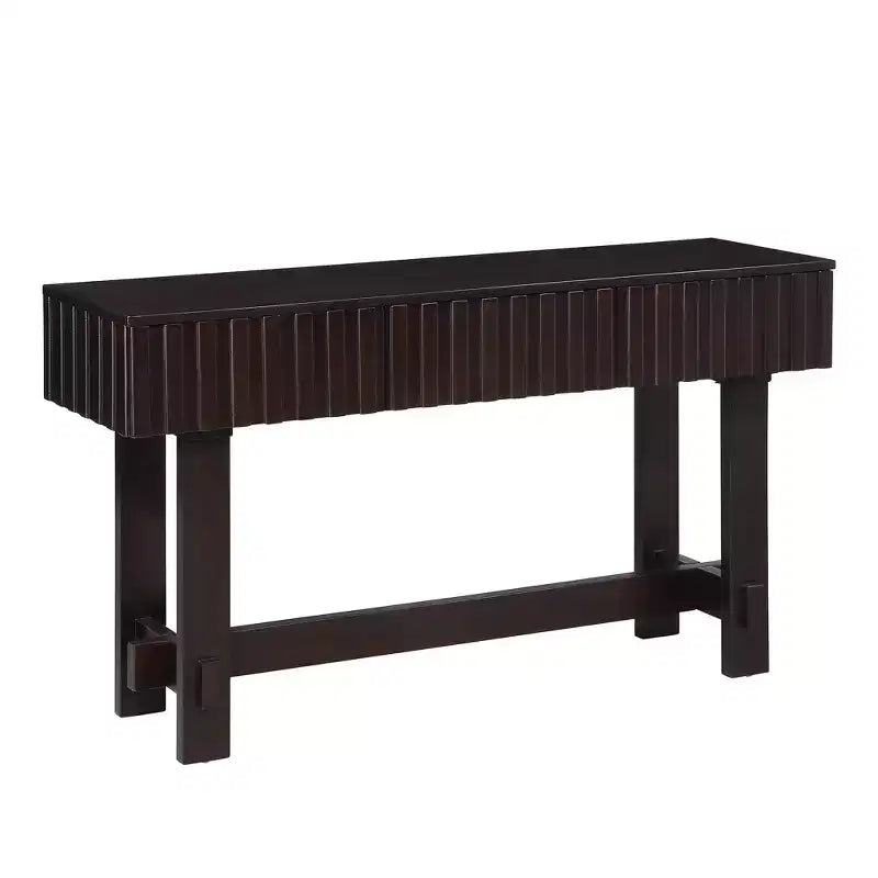 Table console de 52 po avec tiroirs de rangement et pieds en bois massif pour salon et entrée de couloir, expresso