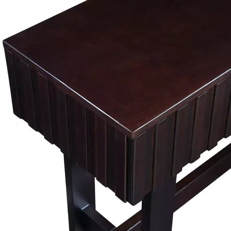 Table console de 52 po avec tiroirs de rangement et pieds en bois massif pour salon et entrée de couloir, expresso