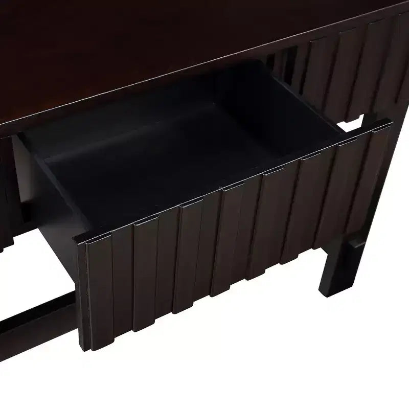 Table console de 52 po avec tiroirs de rangement et pieds en bois massif pour salon et entrée de couloir, expresso