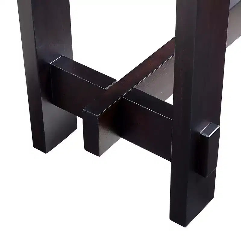 Table console de 52 po avec tiroirs de rangement et pieds en bois massif pour salon et entrée de couloir, expresso