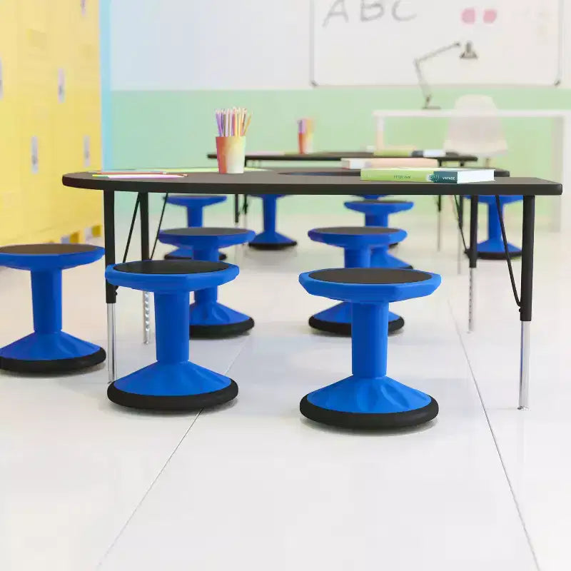 Tabouret actif flexible à hauteur fixe pour enfants pour salle de classe et maison avec base antidérapante