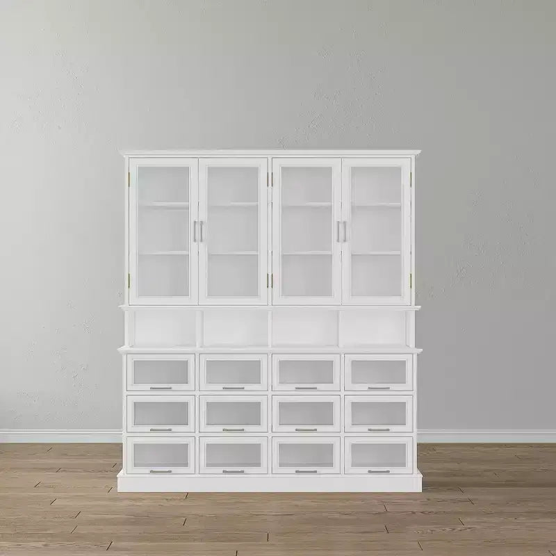Armoire de cuisine et garde-manger multifonctionnels, grande armoire de rangement pour aliments avec portes en verre, rangement et présentation faciles pour la cuisine à domicile