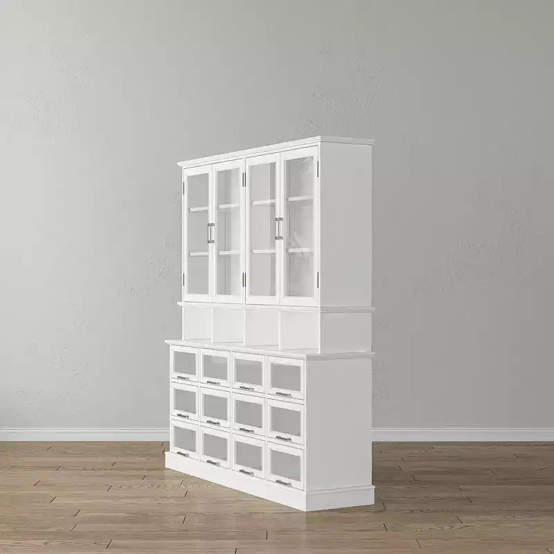Armoire de cuisine et garde-manger multifonctionnels, grande armoire de rangement pour aliments avec portes en verre, rangement et présentation faciles pour la cuisine à domicile
