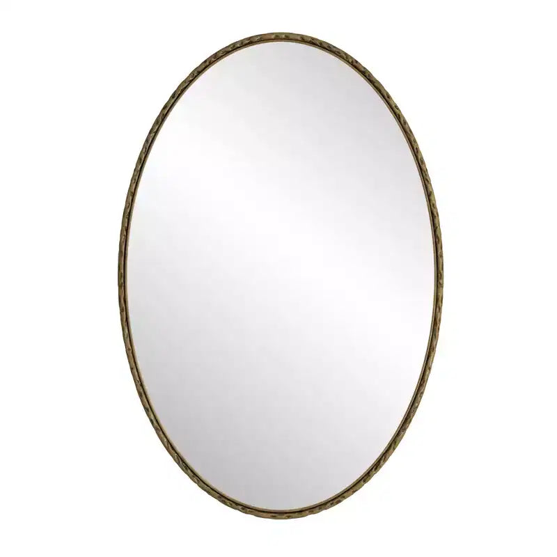 Miroir mural ovale vintage de 39 pouces avec cadre en métal vieilli, miroir de courtoisie pour salle de bain, salon, chambre à coucher
