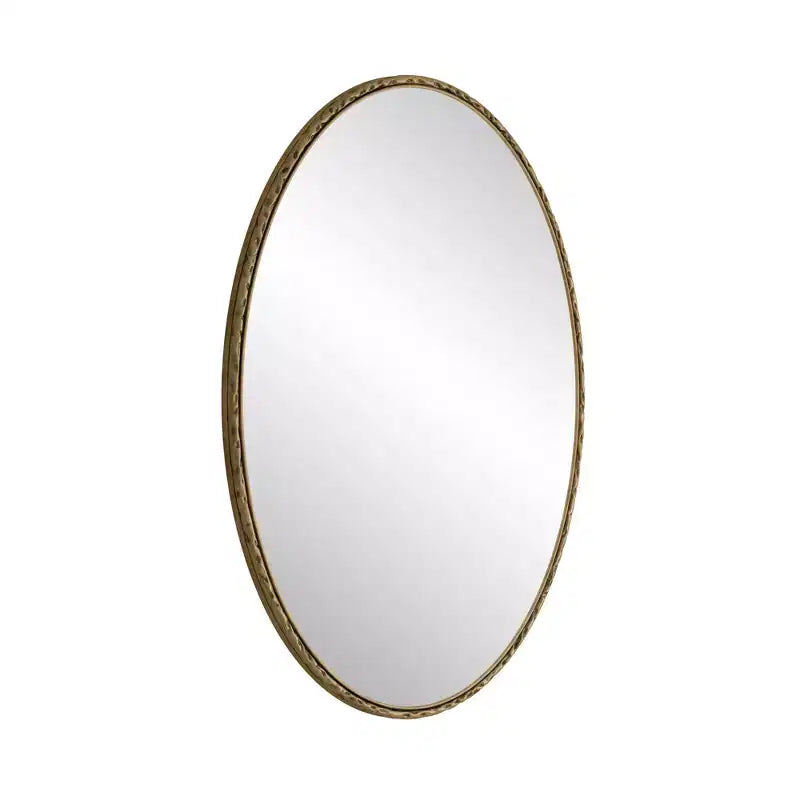 Miroir mural ovale vintage de 39 pouces avec cadre en métal vieilli, miroir de courtoisie pour salle de bain, salon, chambre à coucher