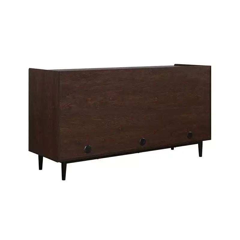 Buffet commode moderne du milieu du siècle à 2 portes avec pieds en métal (59")