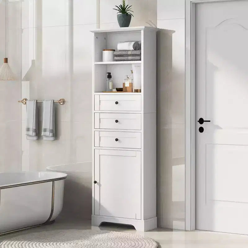 Meuble de rangement haut de salle de bain avec 3 tiroirs et étagère réglable, organisateur de salle de bain pour salle de bain, salon