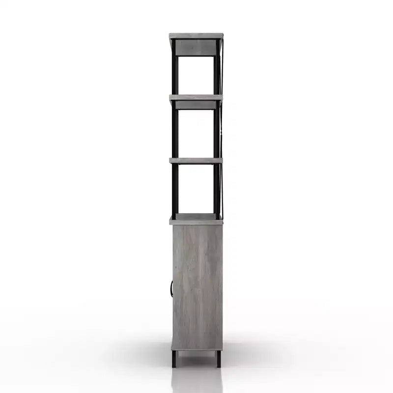 Étagère Rustique avec Rangement, Cadre Métallique : Design Industriel, Armoire Fermée