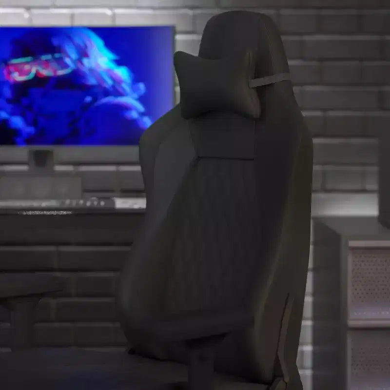 Fauteuil de gaming ergonomique à dossier haut et réglable avec accoudoirs 4D, oreiller cervical et soutien lombaire réglable